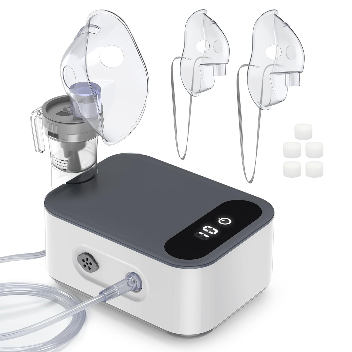 Smart Nebulizer for Adults and Kids-Digital Display Nebulizer with Mask, Nebulizer to Solve Breathing, Hailie Sensor NF0109 Breathing Treatment with Adjustable time, Used Both Home.as Well as on Work