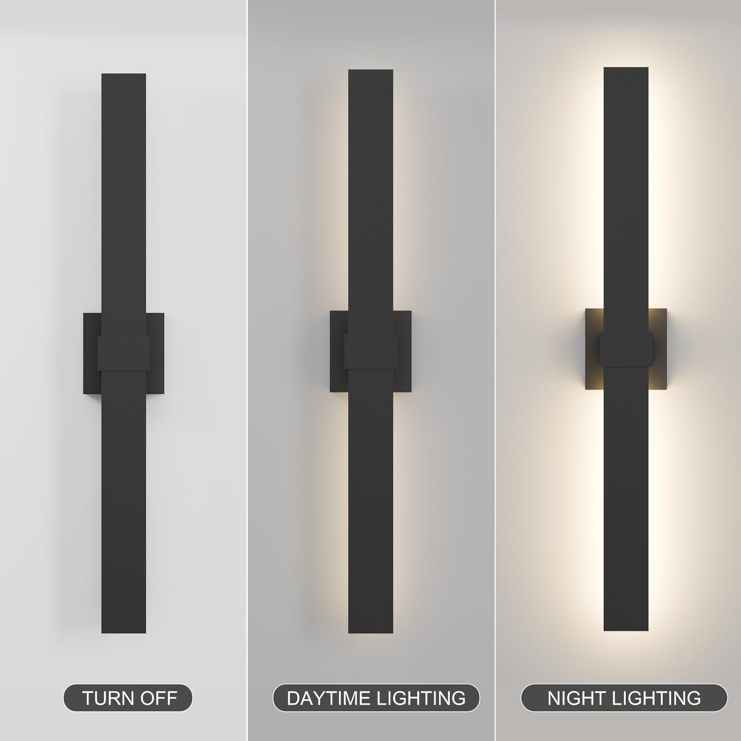 Lamqee 31.5 In Aluminum Long Outdoor Wall Lights  3000K 1223Lm Led Waterproof Ip65  Modern Exterior Lighting Fixture Linear Outdoor Sconce Wall Mount Outside Lighting For House Porch Patio Garage Door
