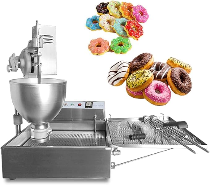 Commercial semi automatic donut machine with 3 different mold mochi/ring/ball,Donuts Making Machine adjustable thickness,Donut Maker 3000w,9L hopper,large capacity,for bakery, food cart