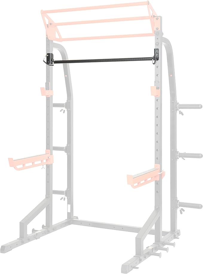 Sunny Health & Fitness Power Cage Squat Rack Upgrade Attachments, Dip Bar, Plate Bar Holder, Belt Squat, J Hook, Lat, Adap...