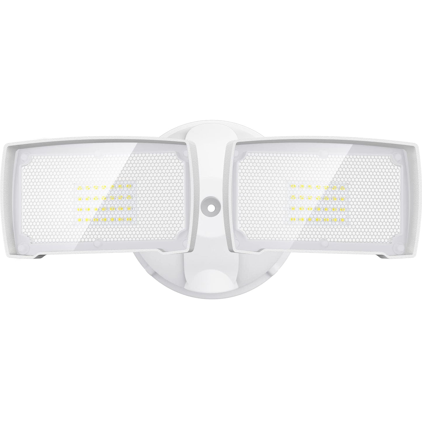 LEPOWER 3000LM LED Flood Light, 28W Switch Controlled, 2 Adjustable Heads, IP65 Waterproof, White, Model YY01D-WH
