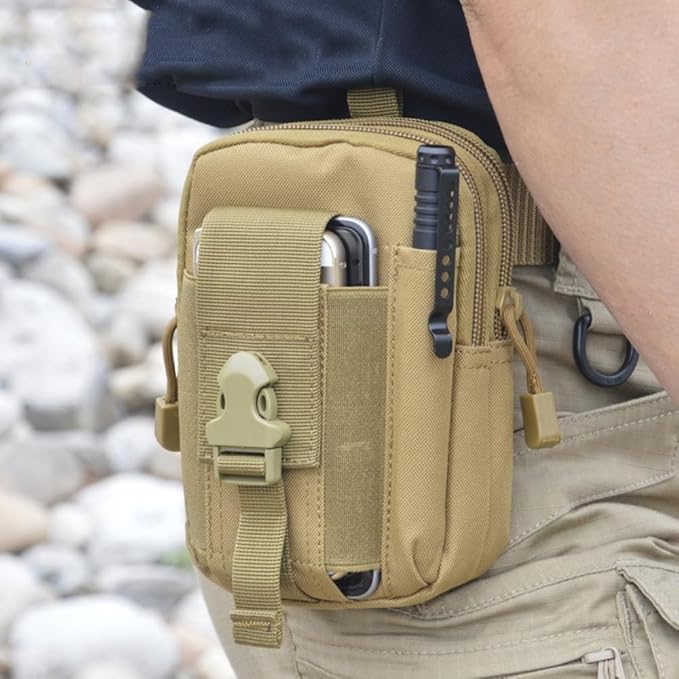 Outdoor Tactical Waist Bag Molle Pouch Military Hip Waist Compact Belt Bag Pouch Wallet Camping Phone Power Bank Camping Hiking Gear Tool Organizer