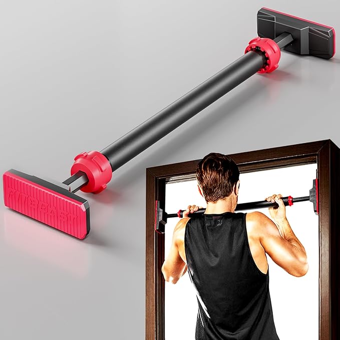 FitBeast Pull Up Bar for Doorway, Strength Training Pullup Bar with No Screws, Chin Up Bar with Adjustable Width Locking M...