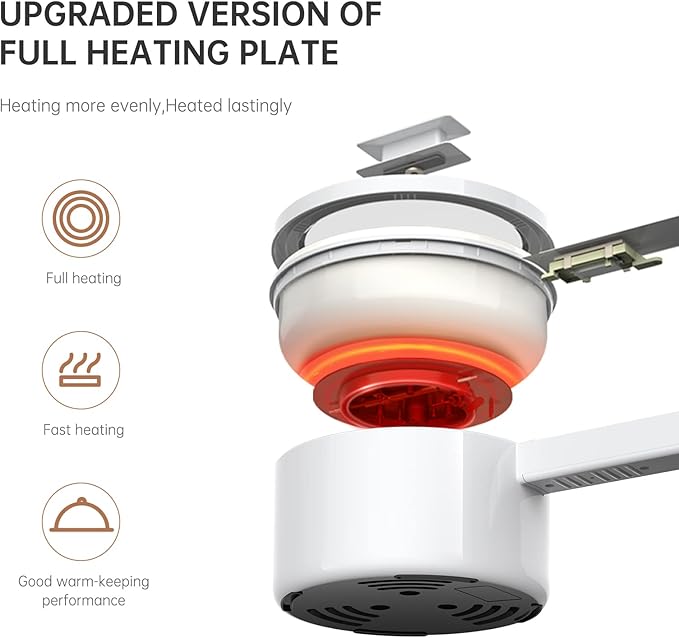 Hot Pot Electric with Steamer, 1.5L Ceramic Glaze Non-stick Portable Pot, Dual Power Multi-functional Electric Cooker, Suitable for Steak, Pasta, Hot Pot, Ramen, Dorm Room Essential