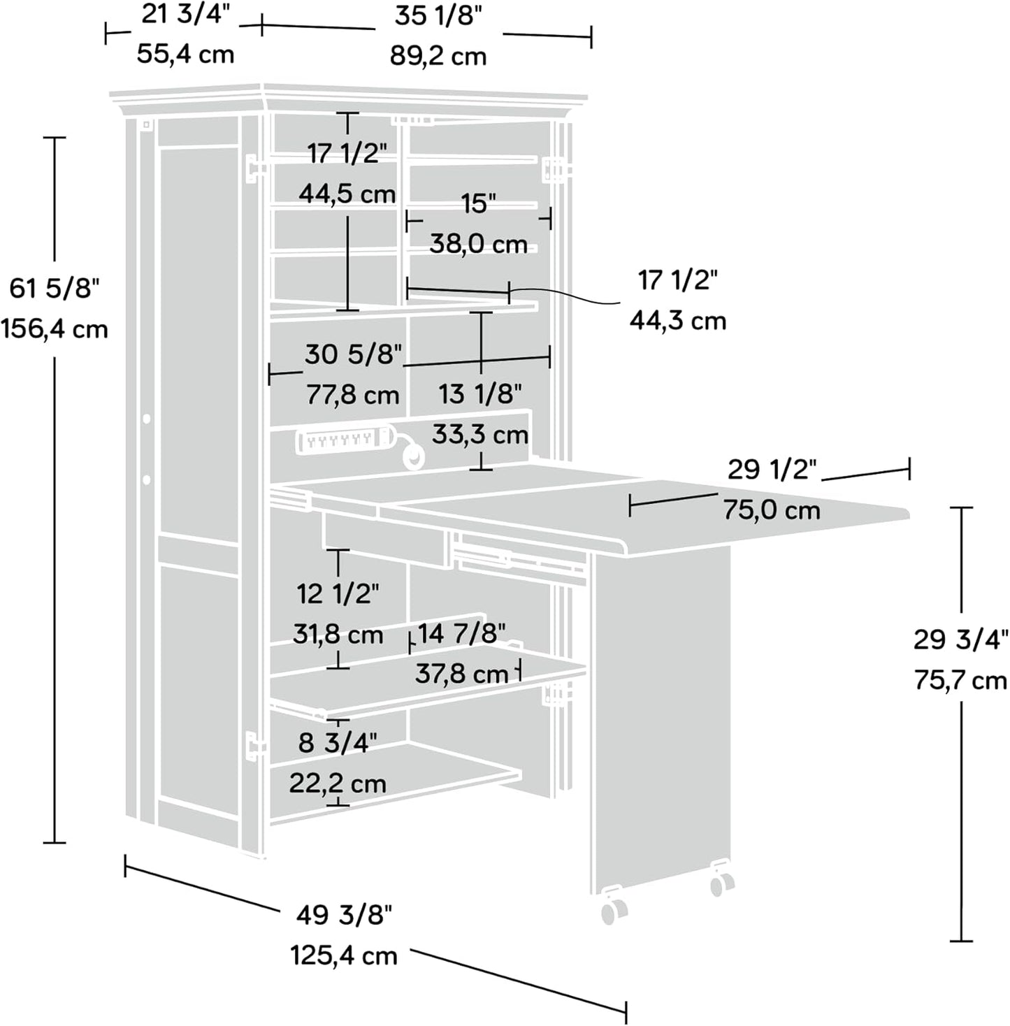 Sauder Miscellaneous Storage Craft & Sewing Armoire, Dakota Oak Finish