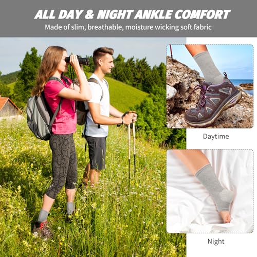 Xorim Ankle Compression Sleeve, Foot Compression Sleeve, Soft and Breathable Bamboo Foot Sleeves, Foot Pain Relief Socks f...