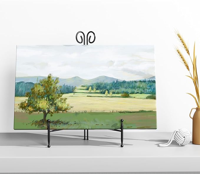 SVENJBB Plate Holder Display Stand, 6 Inch Decorative Stands for Display, Black Iron Easel for Picture, Book, Photo Frame and Plates (2 Pack)