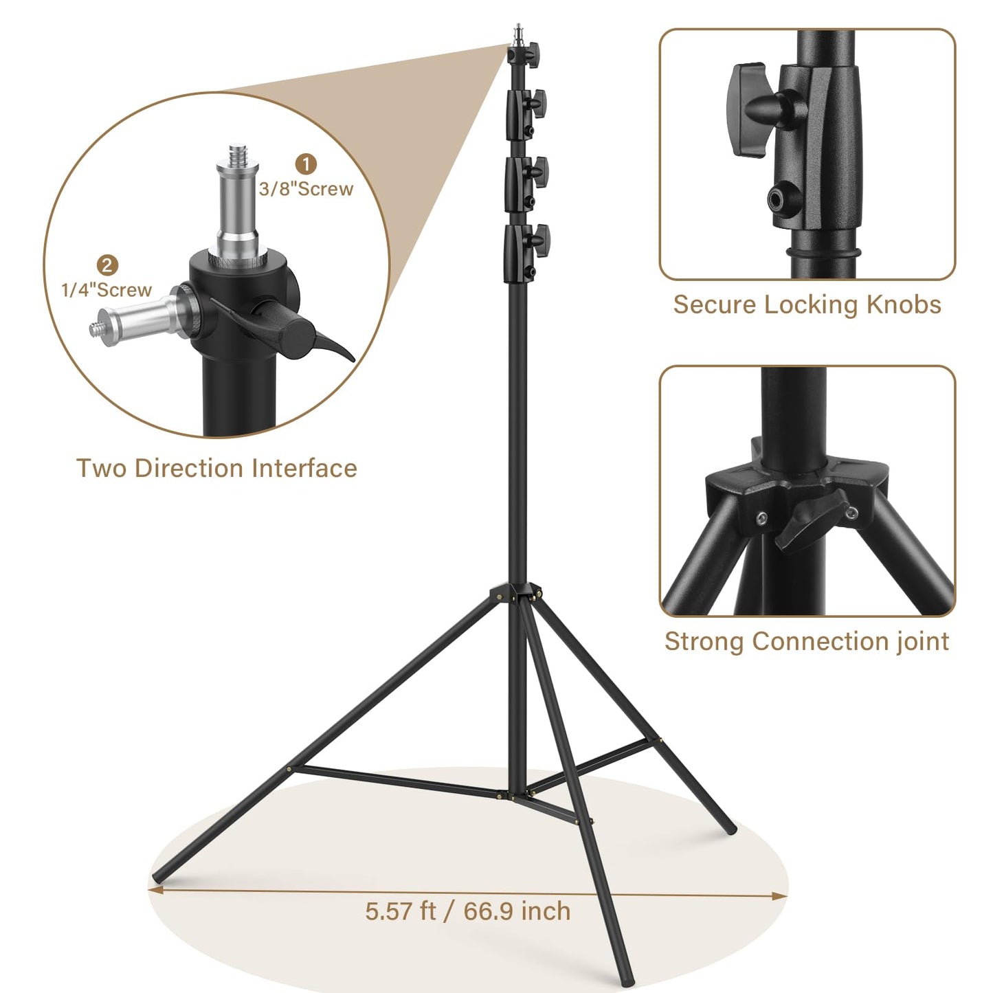 16.4' Heavy Duty Extreme Tall Video Camera Sports Tripod Stand, Sdfghj 16.4ft/500cm Sky High Tripod Light Stand with 1/4"& 3/8" Screw Adapter, Non-Slip Feet Wind Resistant, for Soccer/Basketball Games