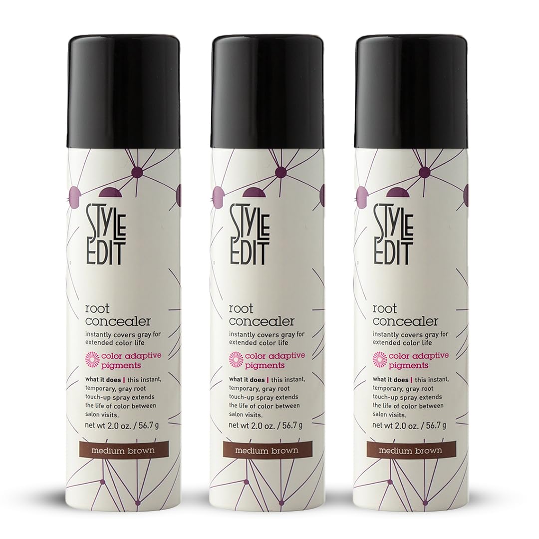 Style Edit Root Concealer Touch Up Spray - Instantly Covers Greys And Roots - Professional Salon Quality Grays Cover Up Hair Pro