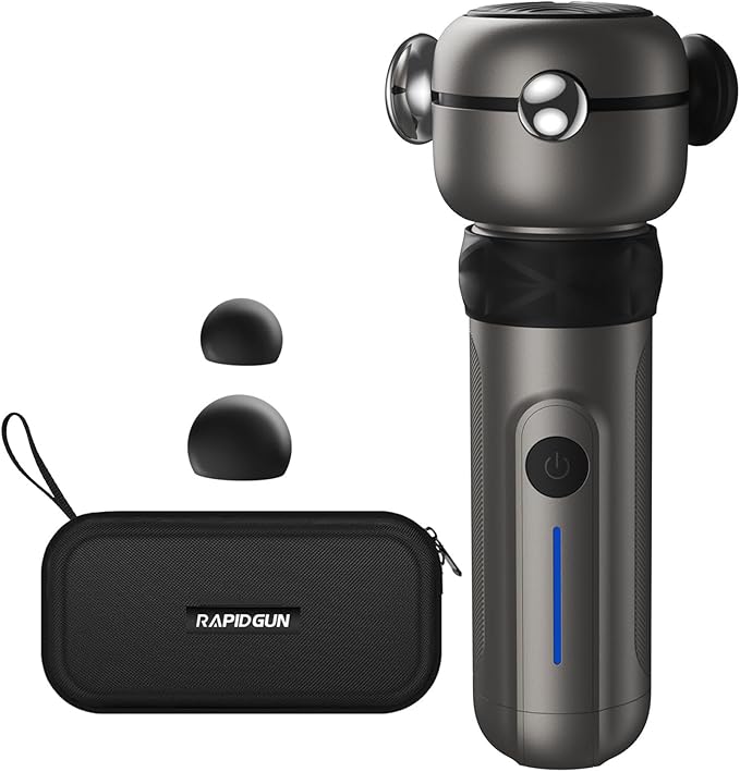 RapidGun Lite Deep Tissue Therapy Massage Gun - 6500 RPM Portable Vibrating Massager for Pain Relief, Trigger Points & Sti...