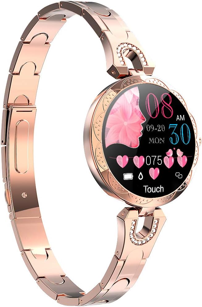 Thafikzi Smartwatch for Women Compatible for iPhone Samsung Android iOS Phones. Smart Bracelet with Female Menstrual Cycle...