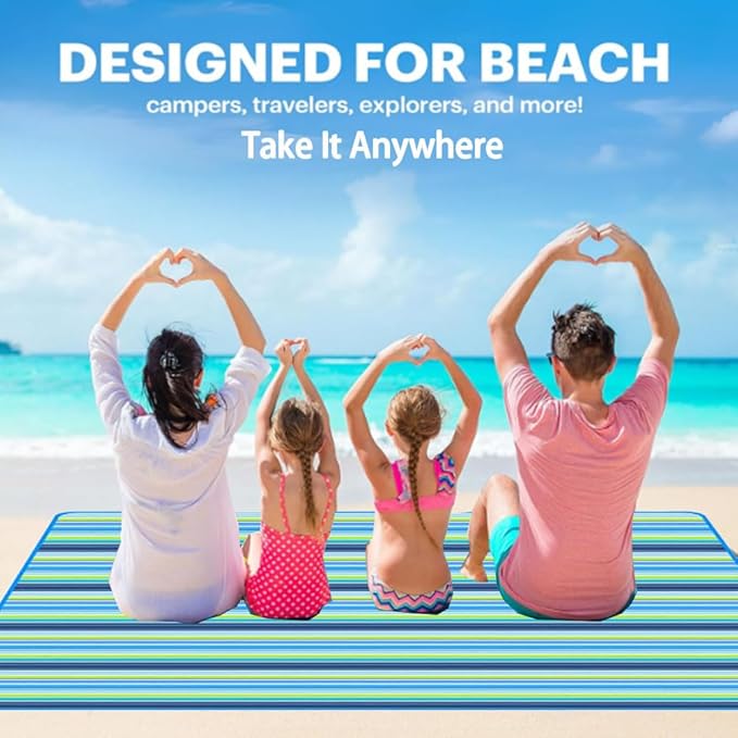 Picnic Beach Blanket, Picnic Mat 80x57in Waterproof Foldable, Family Mat, Portable Large Picnic Blankets for Travel, Hiking, Music Festival…