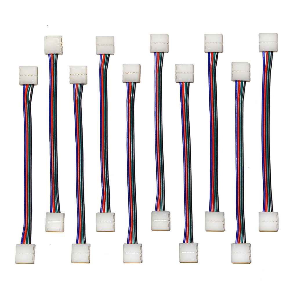 Evz 10Pcs Led 5050 Single Colour Strip Light Connector 2 Pin Conductor 10 Mm Wide Strip Jumper