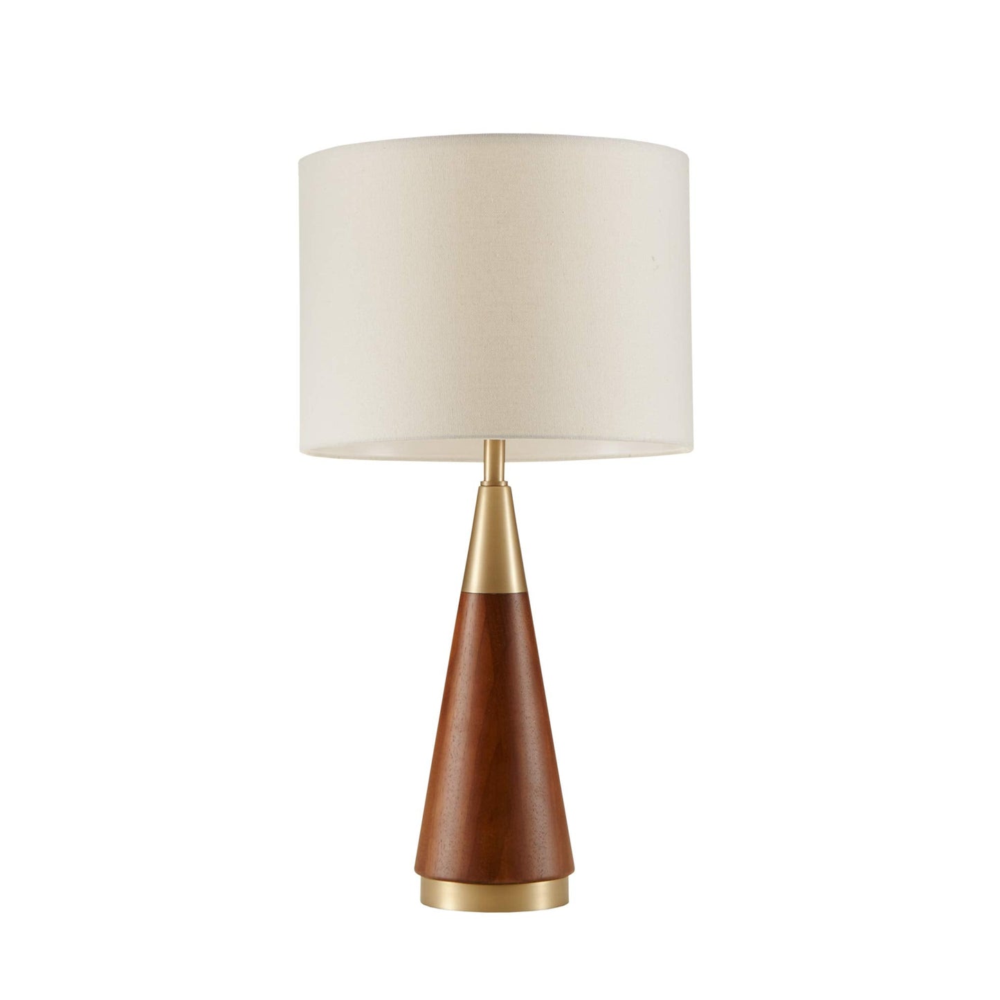 Ink+Ivy Chrislie Gold White Mid Century Modern Table Lamp, 13.5W X 13.5D X 26H, Rubber Wood & Iron, Model Ii153-0006