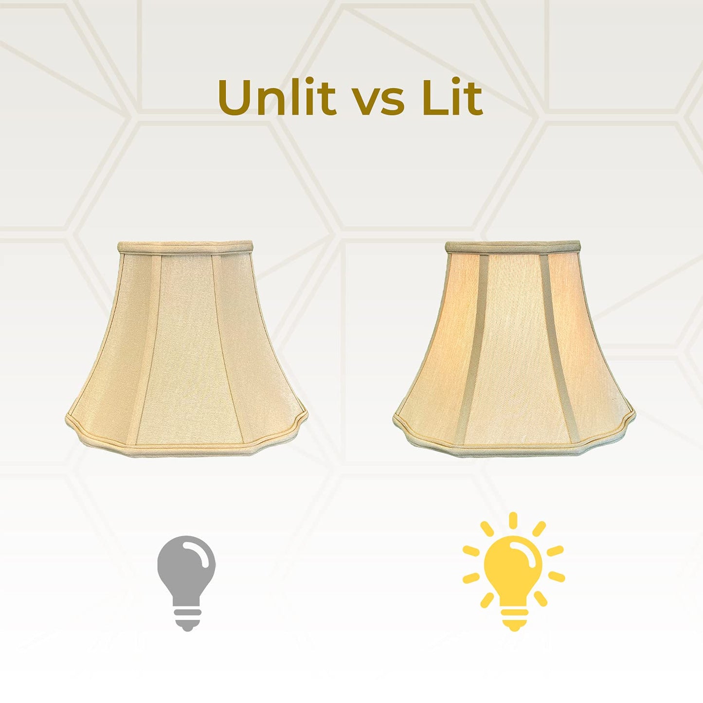 Royal Designs, Inc. Flare Bottom Lamp Shade, 10 x 18 x 13, Fabric, Antique Gold, 2-Pack, Model BSO-701-18AGL-2