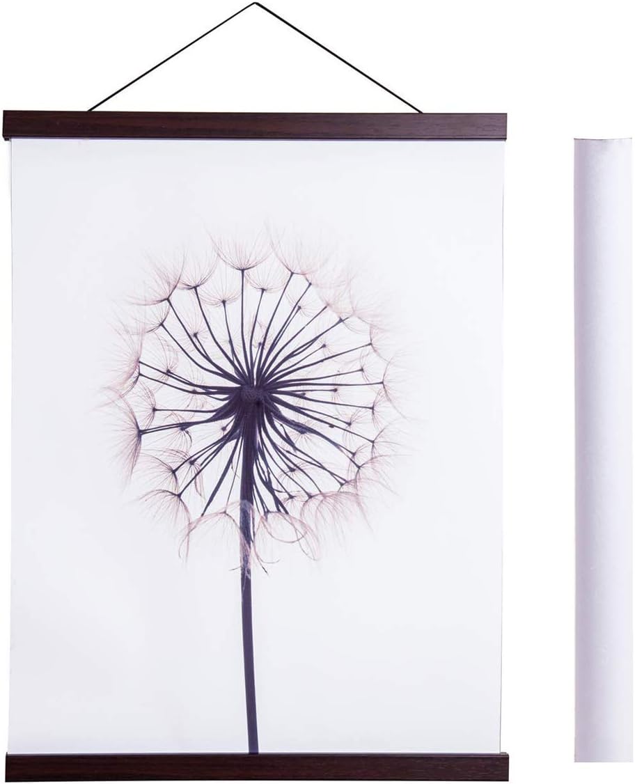 Artmag Magnetic Poster Hanger Frame, 9x24 9x12 9x11 Light Wood Wooden Magnet Canvas Artwork Print Poster Hangers Frames Hanging Kit (Walnut, 9")