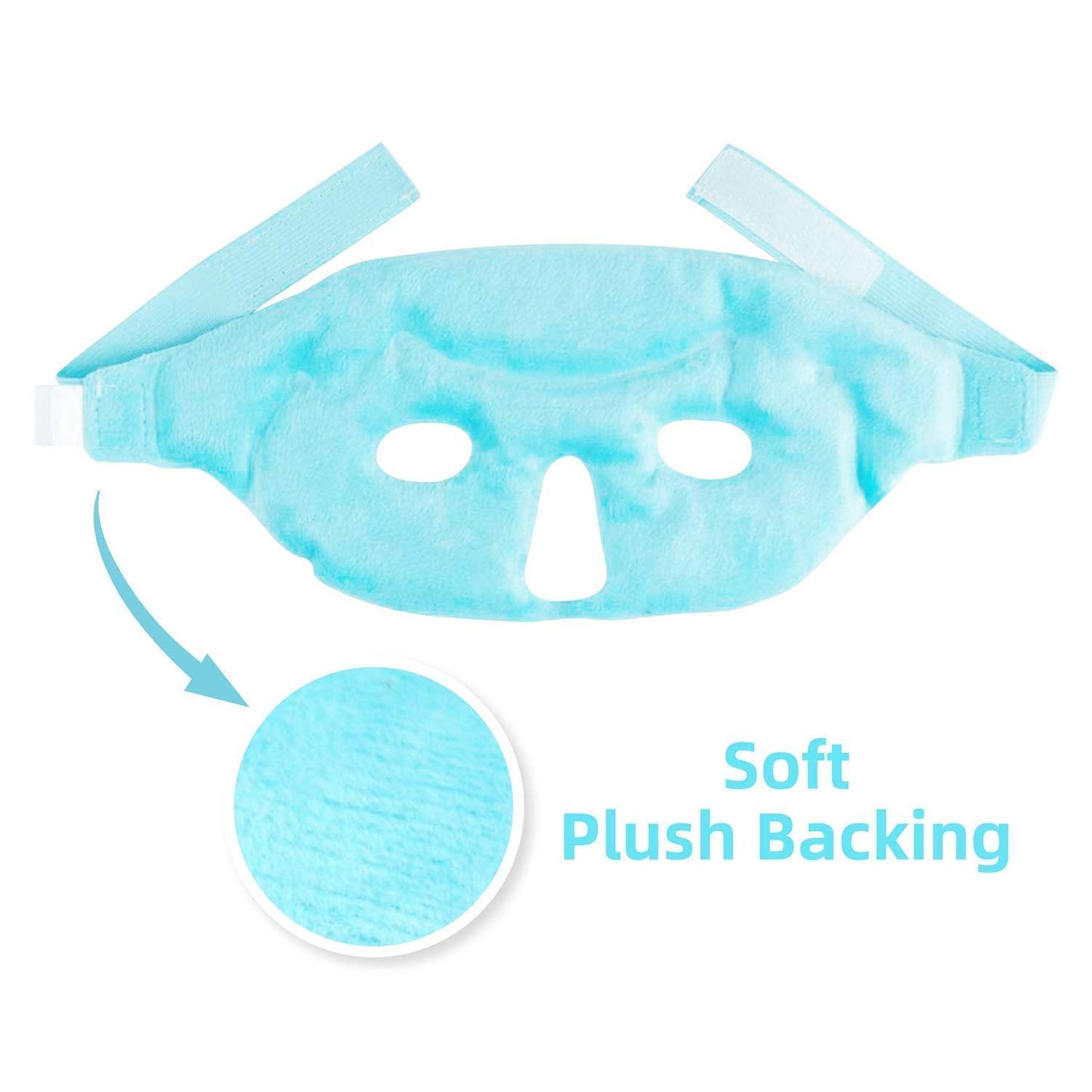 Ice Face/Eye Mask for Woman Man, Heated Warm Cooling Reusable Gel Beads ice Mask with Soft Plush Backing,Hot Cold Therapy for Facial Pain,Sleeping,Swelling,Migraines, Headaches,Stress Relief[Blue]