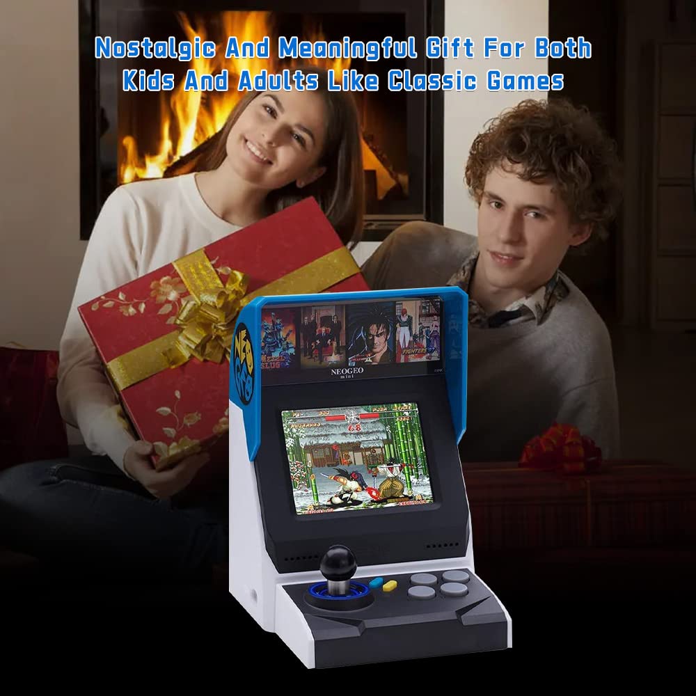 NEOGEO Mini Arcade International Version, 40 Pre-Loaded Classic SNK Games:The King of The Fighters / Metal SLUG and More, Built-in Clearly 3.5”LCD Screen, HDMI and 2 Gamepad Ports