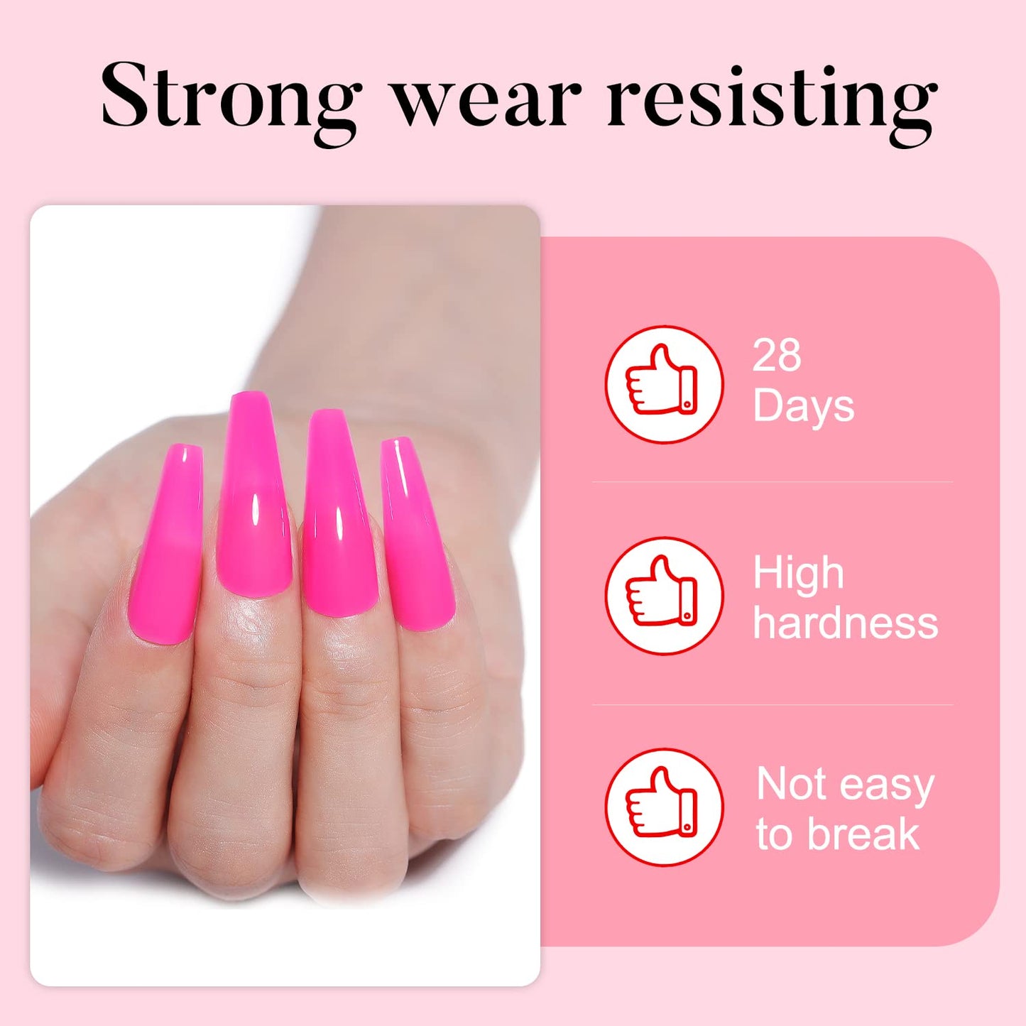 AIMEILI Hema Free Poly Nail Extension Gel Kit, 6 Colors Neon Pink, DIY Salon Nail Art Design At Home Gift for Women - 12