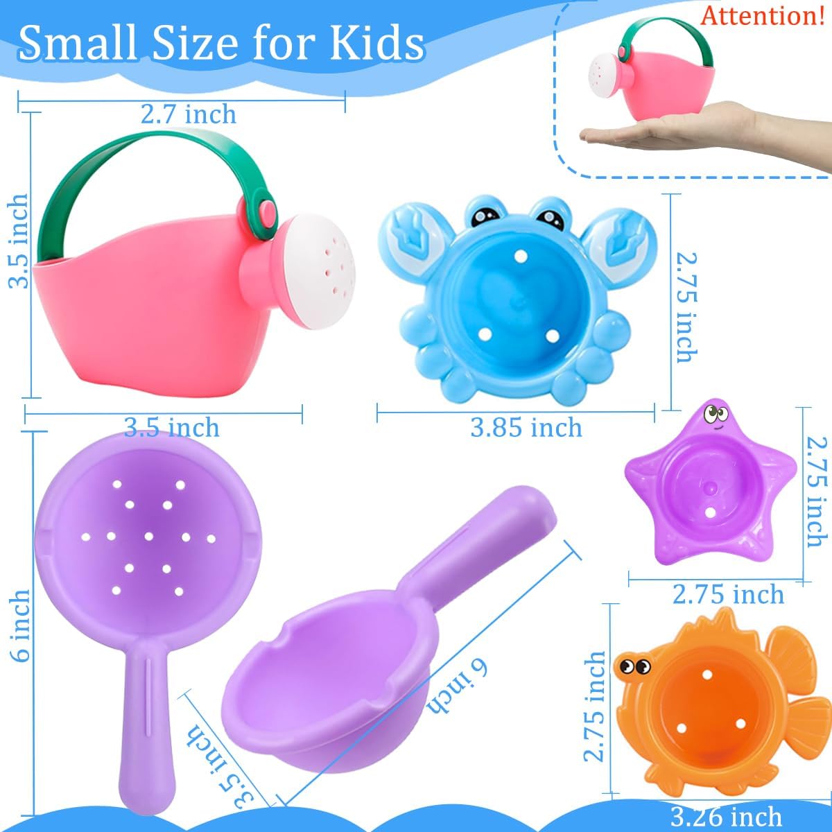 Baby Bath Toys for Kids Ages 1-3 Toddler Bath Pool Toys for 1-3 2-4 Water Can Bathtub Pool Water Table Beach Toys Baby Gifts (Small Hand) (Small-6Pcs)
