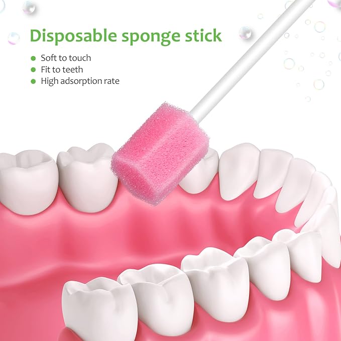 250 Pcs Disposable Oral Cotton Pink Cotton Swabs Sents Disposable Oral Care Swabs Teeth Cleaning Swabs Sponges Toothpicks Elderly Care Products Swabs Sponge Swabs Baby