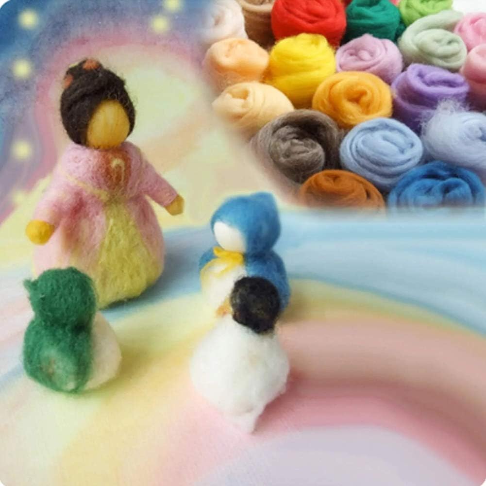 3.53oz Wool Roving Yarn, Fiber Roving Wool Top, Needle Felting Supplies, Pure Wools, Chunky Yarn, Spinning Wools for Needle Felting Wet DIY Hand Spinning (Purple)