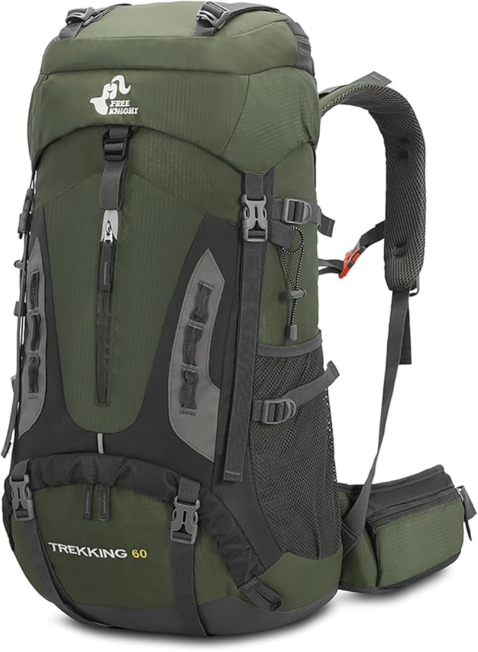 Bseash 60L Hiking Camping Backpack with Rain Cover, Waterproof Large Capacity Outdoor Sport Travel Daypack Climbing Tourin...