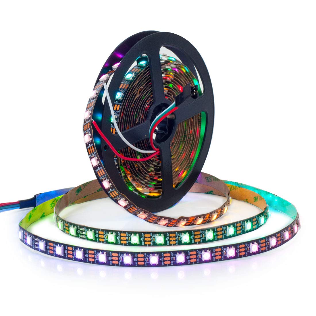 Btf-Lighting Ws2812B Rgb Led Strip 16.4Ft 300Led Flexible Black Ip30 Dream Color