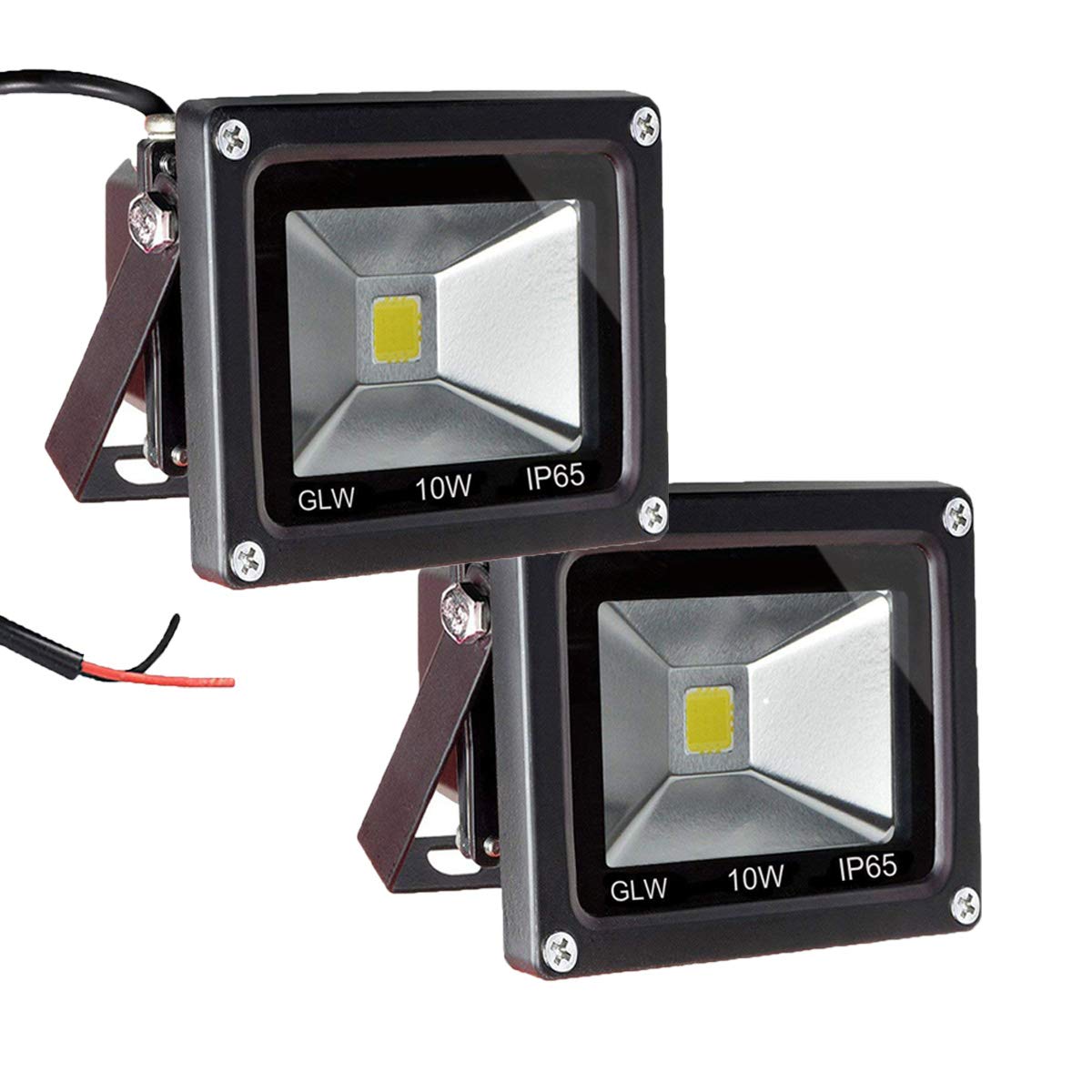GLW 12V LED Flood Light, 10W Mini IP65 Waterproof, 900LM Daylight White, 2 Pack