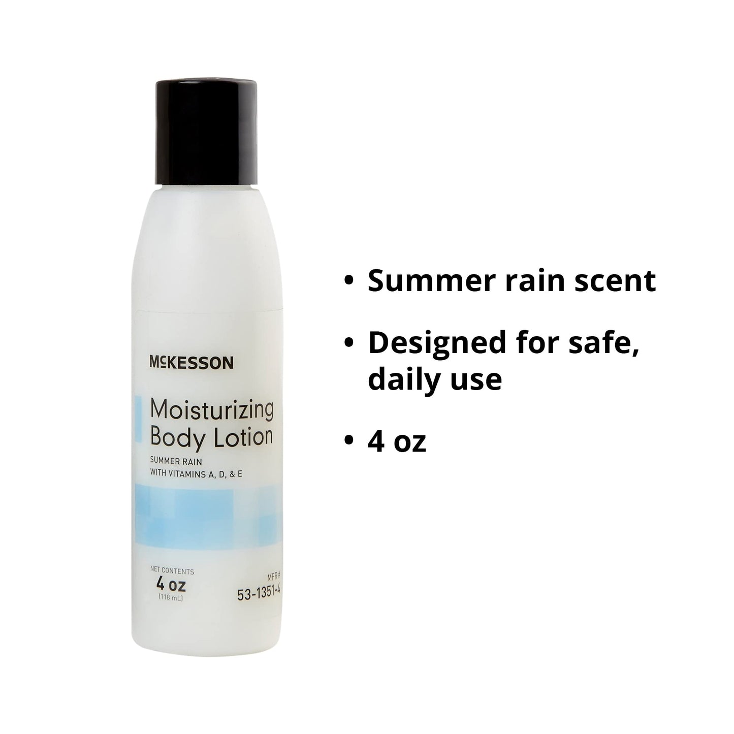 McKesson Moisturizing Body Lotion with Vitamins A, D, E, Summer Rain Scent, 4 oz, 48 Count