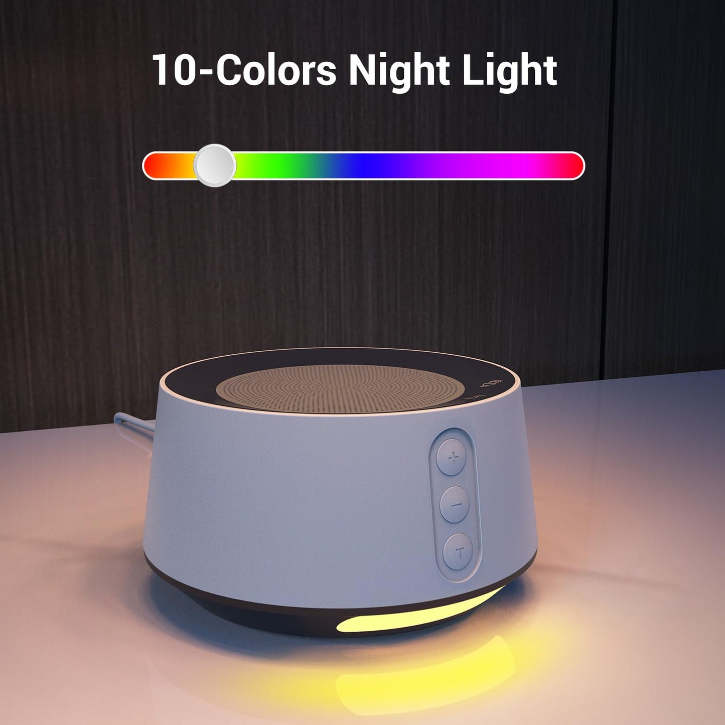BGOVERSS White Noise Sound Machine with 20 Soothing Sounds, 10 Colors Night Light Sleep Machines Home Office Travel, 5 Timers and Memory Feature Sound Machine for Nursery Baby Kids Adults (Grey)