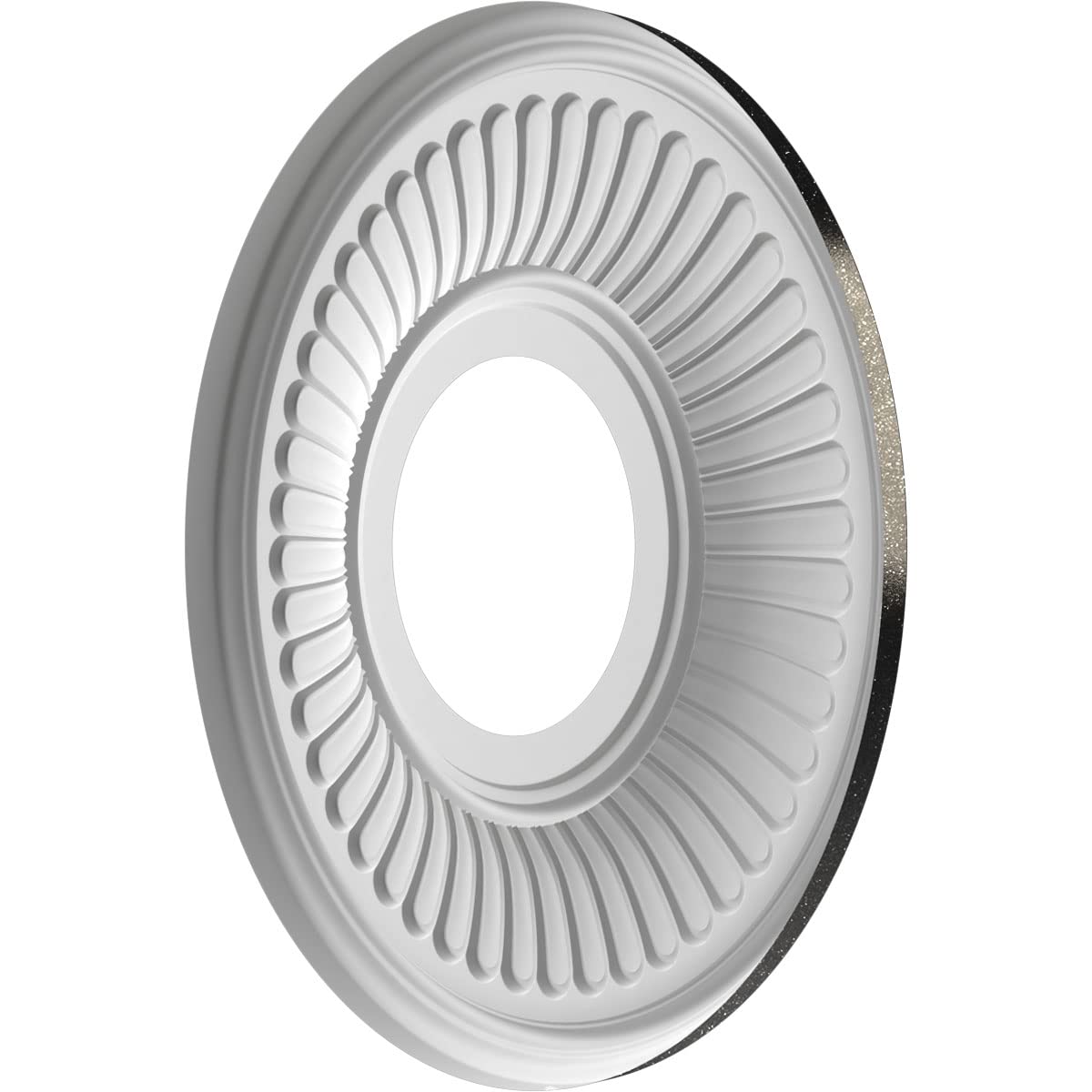 Ekena Millwork 10Od X 3 1/2Id X 3/4P Berkshire Thermoformed Pvc Ceiling Medallion (Fits Canopies Up To 4 1/2), Textured Metallic