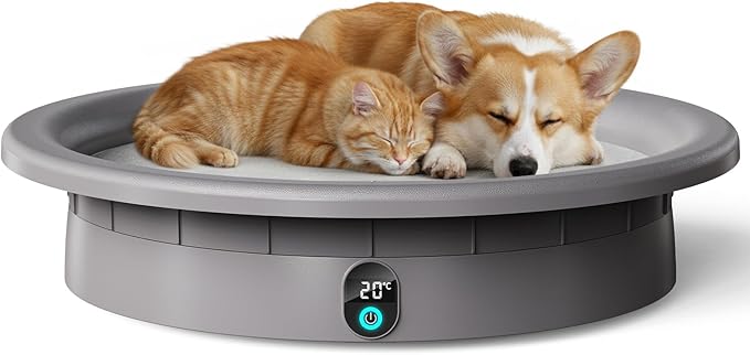 PRTSUiKG Smart Cat Bed with Automatic Heating and Cooling, Indoor Pet Bed with Built-in Weight Scale, Cat House with Repla...