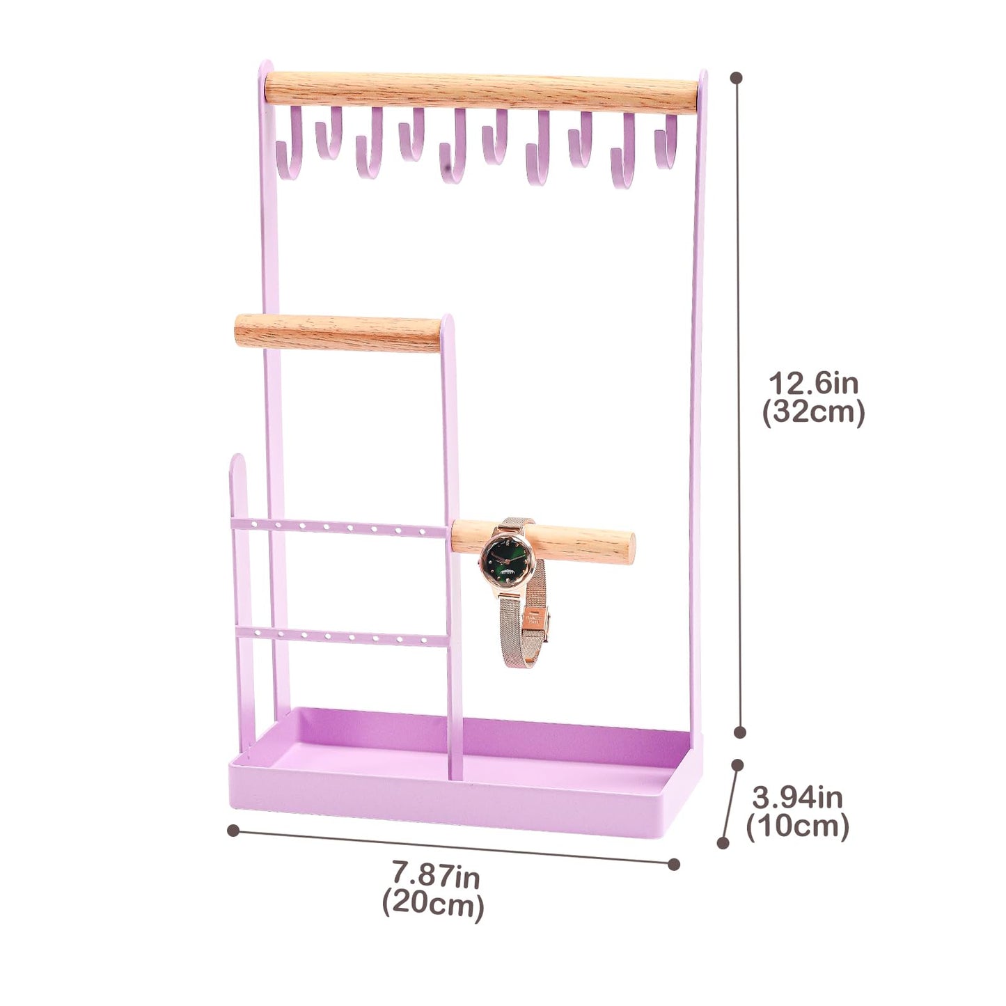 ProCase Jewelry Organizer Jewelry Stand Jewelry Holder Organizer, 4-Tier Necklace Organizer with Ring Tray, Small Cute Aesthetic