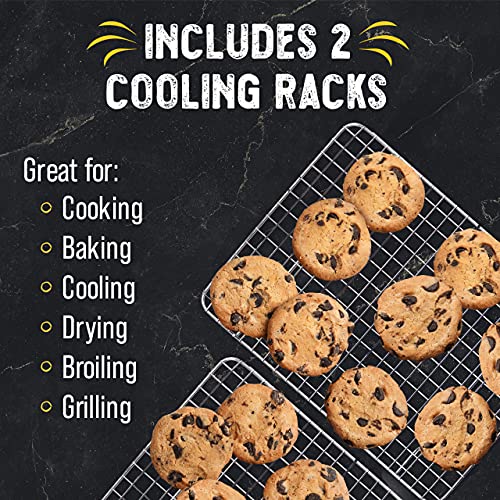 Checkered Chef Cooling Rack for Cooking and Baking - 11 ¾" x 17 Set of 2 Stainless Steel, Oven Safe Grid Wire Cookie Cooli...