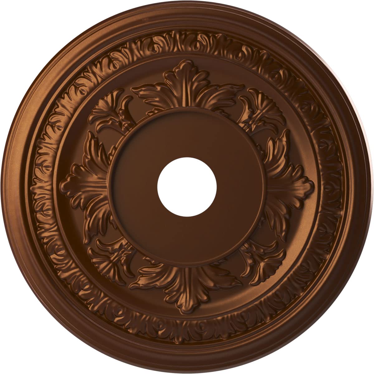 Ekena Millwork Cmp22Bacdc Baltimore Thermoformed Pvc Ceiling Medallion (Fits Canopies Up To 7 3/4), 22Od X 3 1/2Id X 1P, Metalli