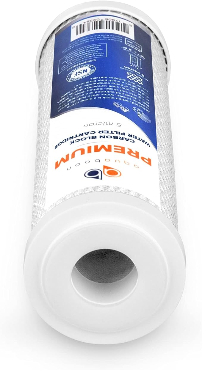Aquaboon 5 Micron Water Filter 10 x 2.5 - Premium Carbon Block Water Filter - Carbon Water Filter Cartridges - Whole House Water Filter Cartridge Replacement Compatible with FXWTC, WFPFC8002, 3 Pack
