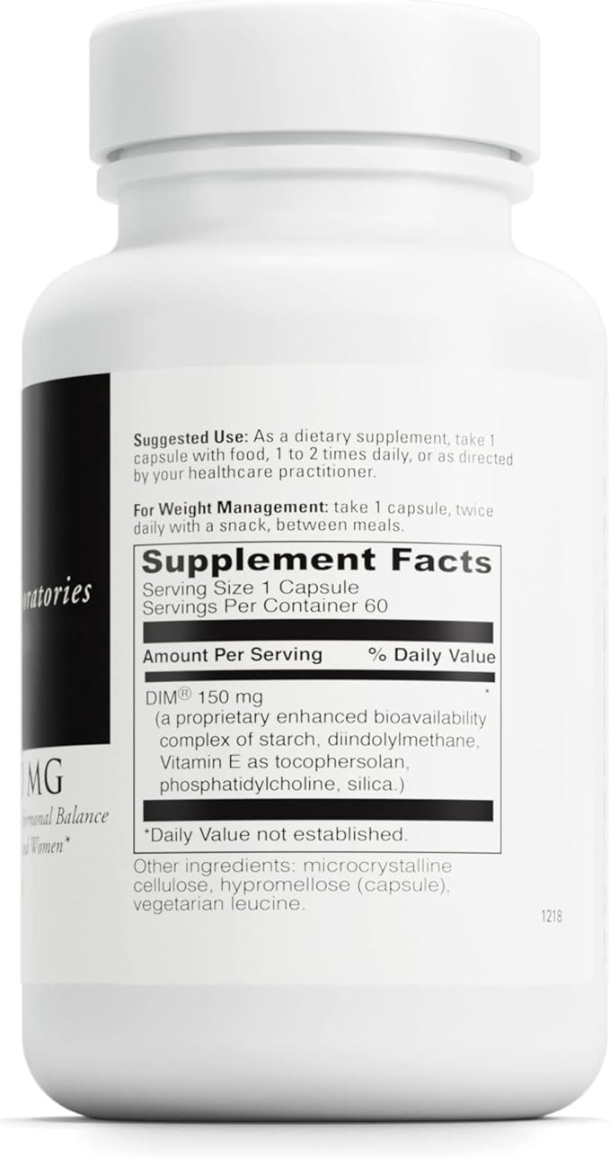 Davinci Labs DIMPro 150mg - Helps Support Hormonal Balance, Estrogen Metabolism & More with DIM* - Gluten-Free - 60 Capsules (60 Servings)