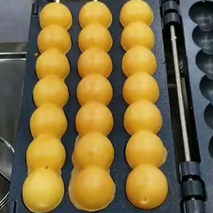 Commercial Electric Bubble Skewer Waffle Ball Machine Nonstick Waffle Balls Maker Iron Popular Snack Equipment New Belgium Waffle Ball Stick Maker 110V 1500W