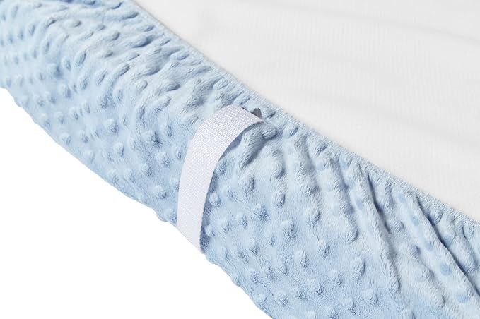 Solid Changing Table Pad Cover Cradle Sheet, Fits 32"/34''x16 Contoured Diaper Changing Pad, Ultra Soft Cozy Dots Plush Changing Table Covers, Breathable Wipeable Removable (Blue)