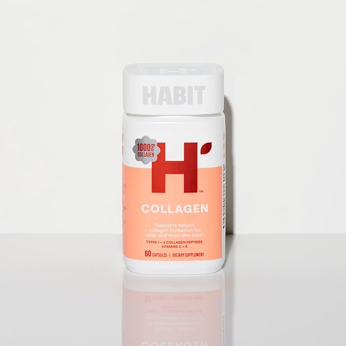 Habit Collagen Supplement 2 Pack (120 Capsules) - New Look, 2000mg Collagen Peptides, Vitamin C & Vitamin E, Skin Health, Antioxidants, Non-GMO, Gluten Free