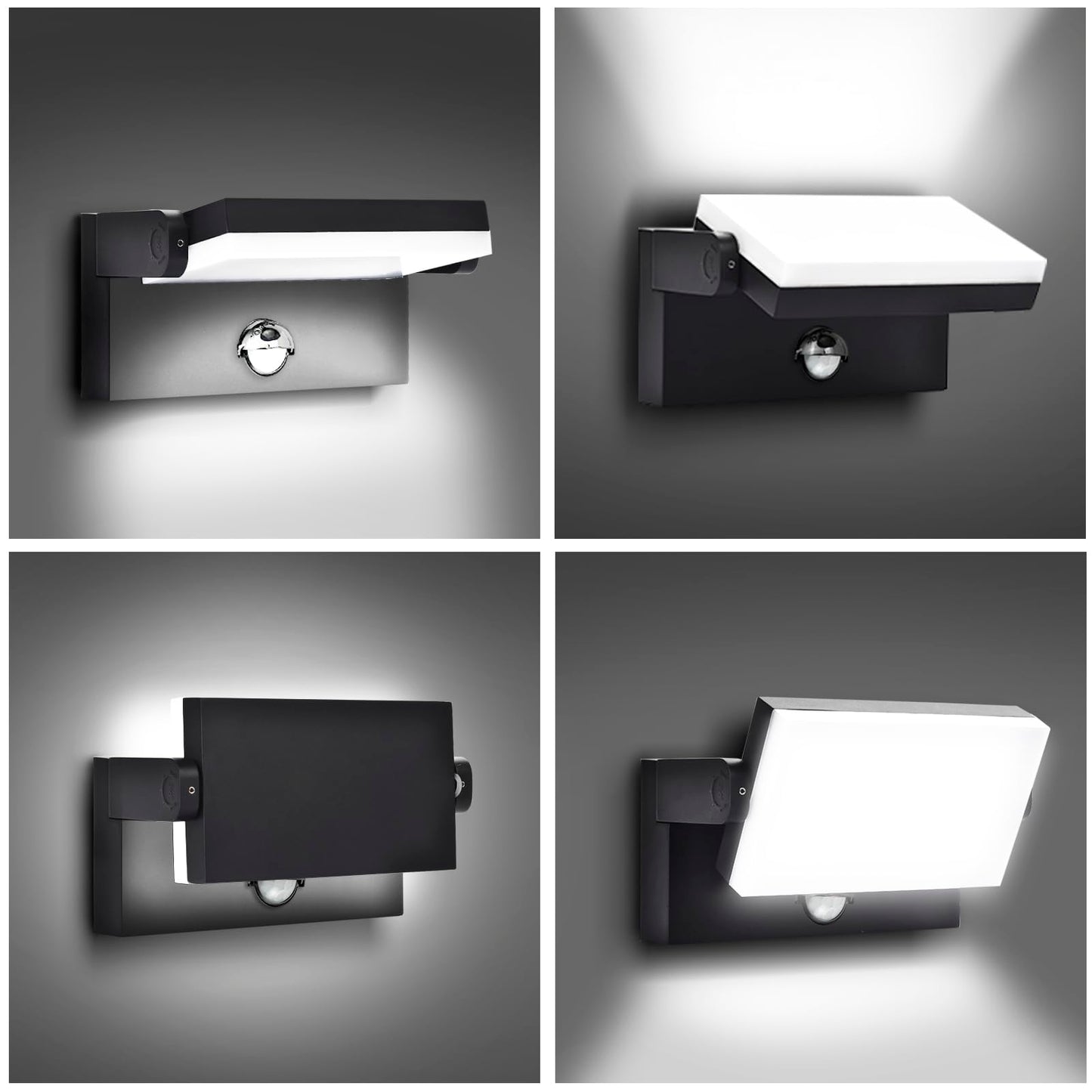 Rosykite 40W Led Wall Pack Lights Outdoor Motion Sensor 360 Rotation 5000K 6000K 4000K Selectable Exterior Flood Lighting Fixture Sconce For Porch Garage Patio