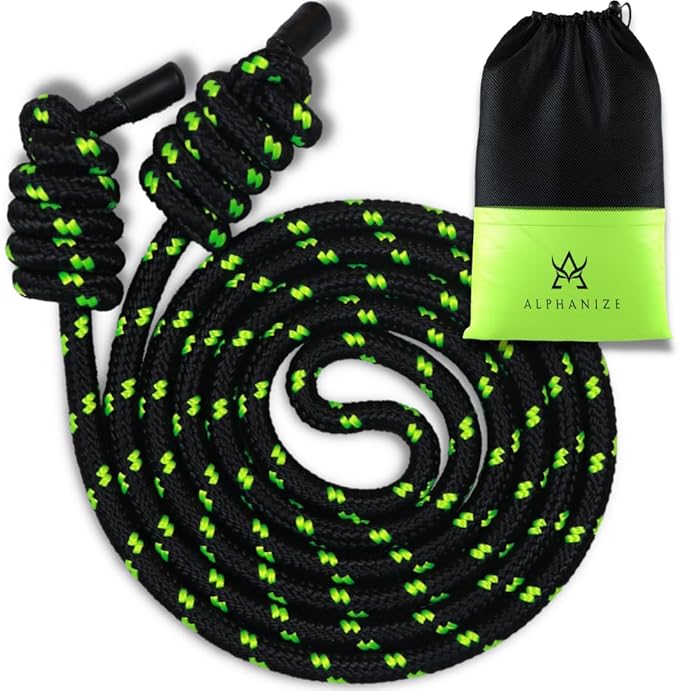 ALPHANIZE Flow Rope Exercise Jump Ropes for Home Gym Cardio - Jump Rope for Fitness for Men & Women - Boxing & MMA Full Bo...