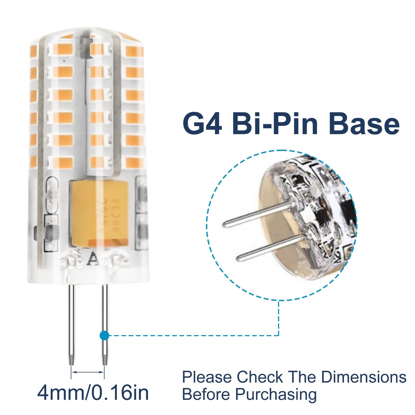Aimeoko G4 Led Bulb 12V Bi Pin Base Replace 20W Halogen Bulbs For Home And Landscape Lighting Non-Dimmable  3W Warm White 2700K  5 Pcs