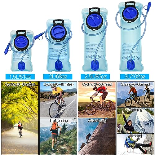 Mdvora 1.5L/2L/2.5L/3L Hydration Bladder, Large Opening Water Storage Bladder Bag, for Cycling Hiking Camping