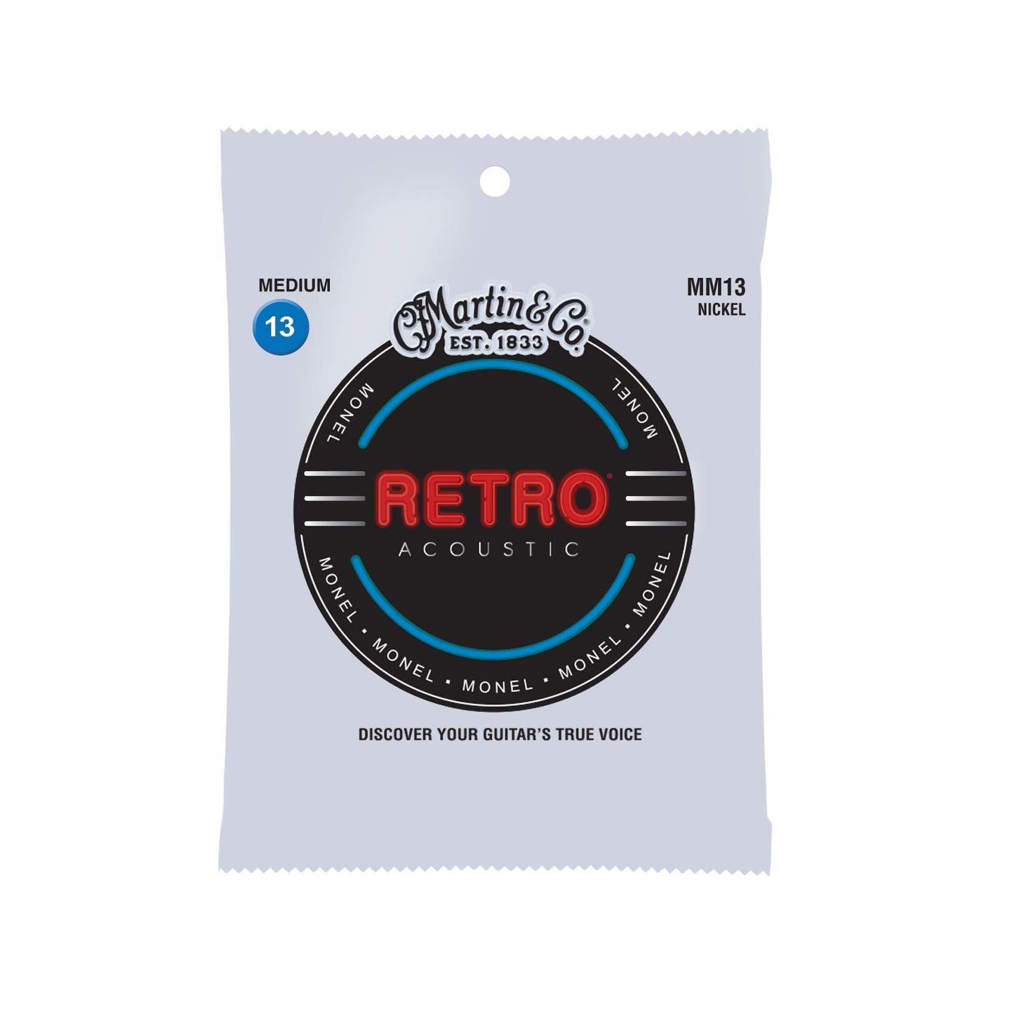 Martin Retro Acoustic Mm13 Medium-Gauge Guitar Strings, Monel Nickel