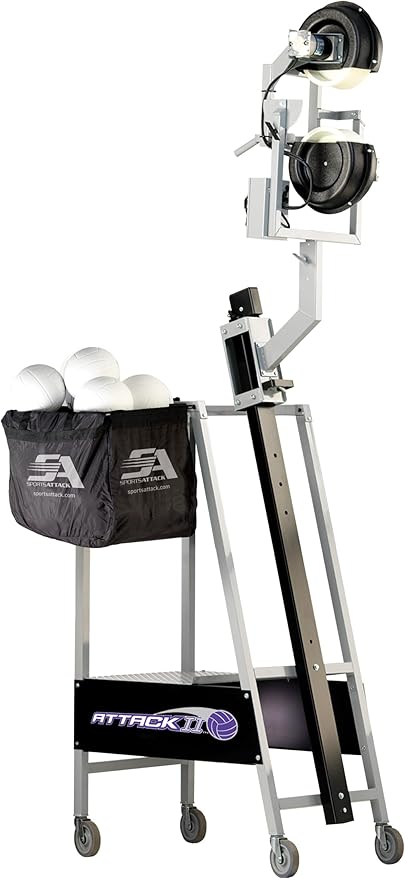 Attack II Volleyball Machine for Serve Receive, Defensive, Blocking and Attacking Team Drills, by Sports Attack (For Wome...