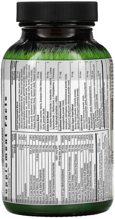 Irwin Naturals Women's Living Green Liquid-Gel Multi Vitamin - 90 Liquid Softgels - 70 Essential Nutrients, Full-Spectrum Vitamins,Wholefood Blend - Targeted Adrenal & Brain Support -30 Total Servings