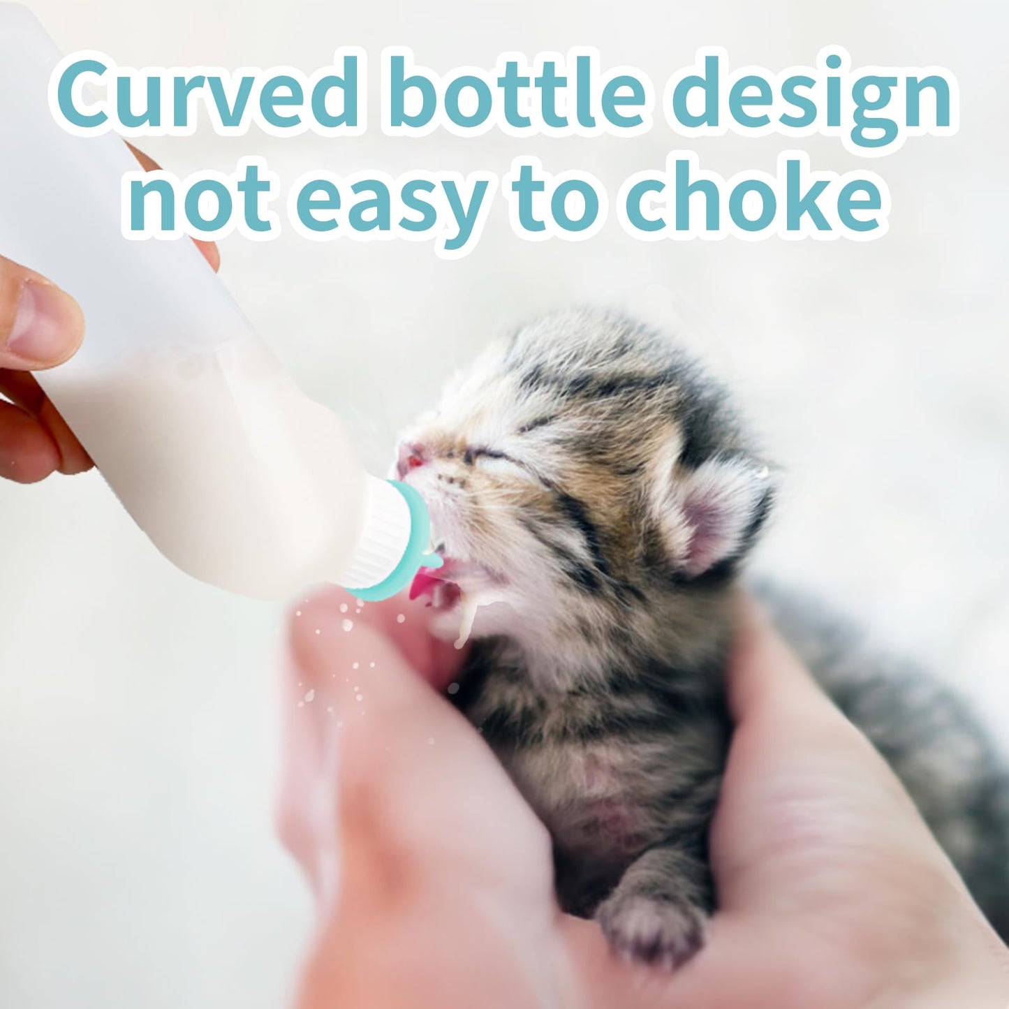 Xuandea 5Pack Kitten Bottle for Nursing Puppy Milk Kitten Bottles Feeding Kit Silicone Nipple for Newborn Pets Kittens, Puppy,Squirrel (Green)