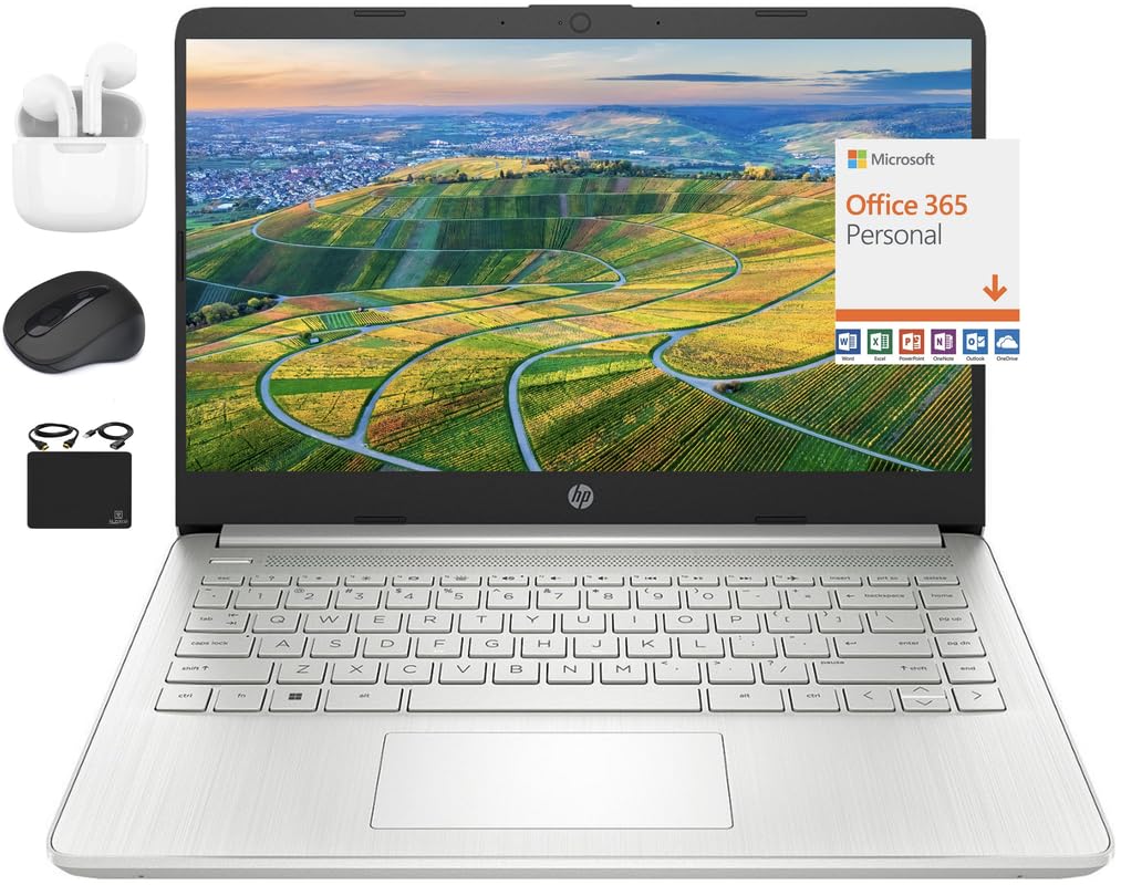 Hp New 14 Hd Ultral Light Thin Laptop, Quad-Core Intel Celeron Processor, 16Gb Ram, 628Gb (128Gb Emmc+ 500Gb Ext), Wi-Fi, Upto 1